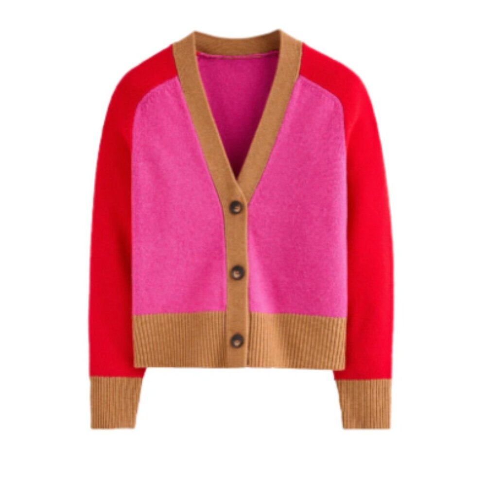 Oxknit Colorblock Knit Cardigan NWT Small